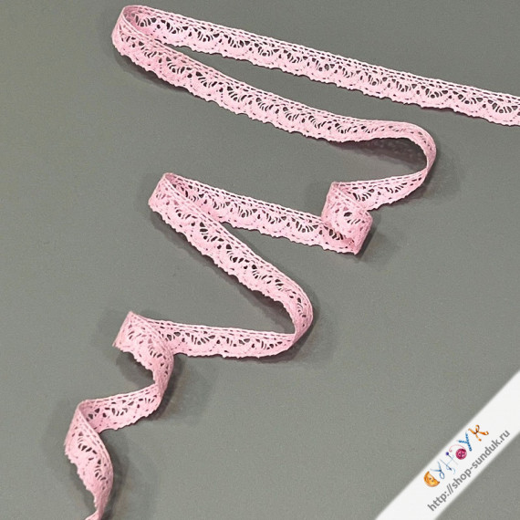 Кружево хлопковое 13мм розовый [365-020]